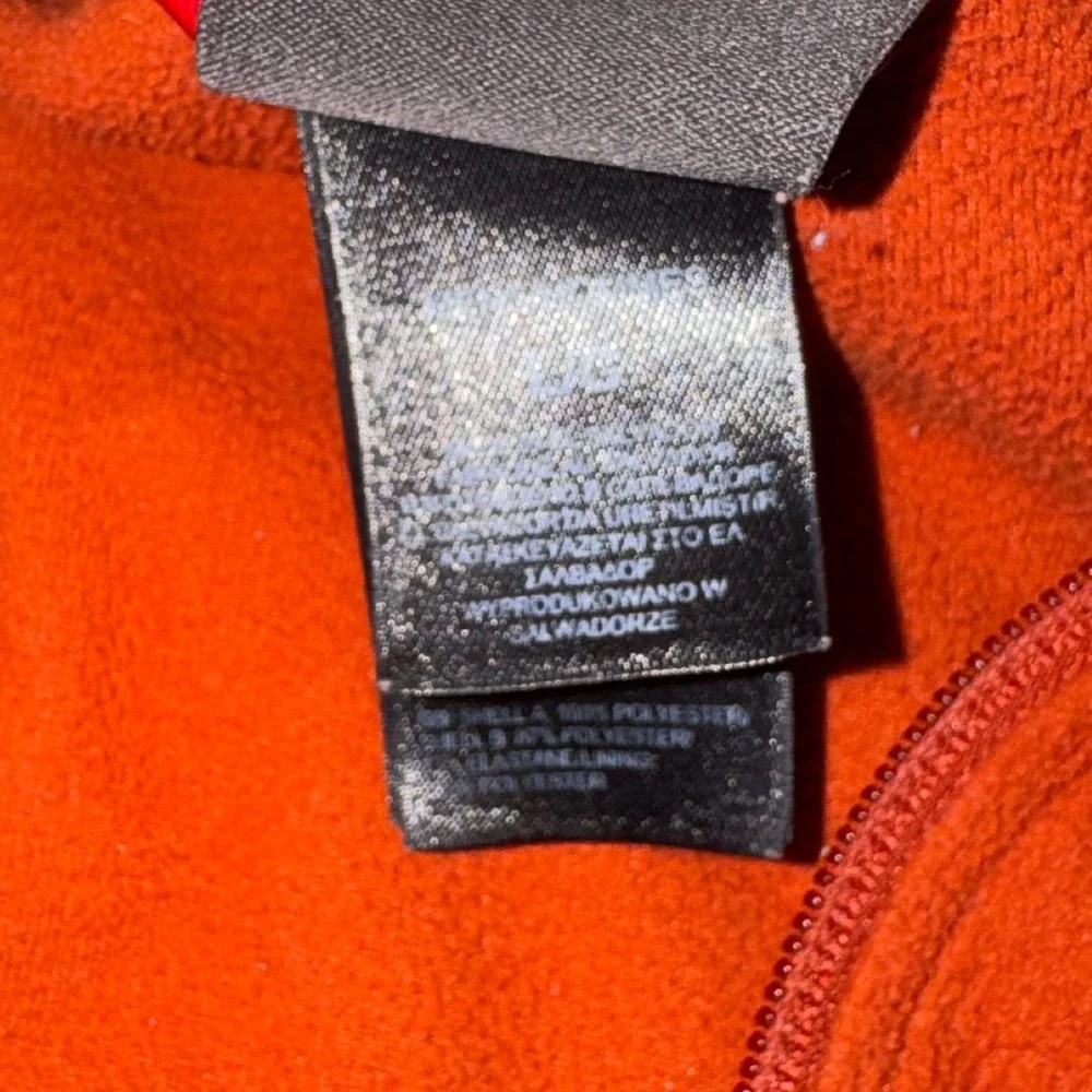 The North Face Mens Burnt Orange Full Zip Fleece Jacket Mock Neck Large